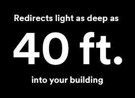redirect light up to 40 feet into your building
