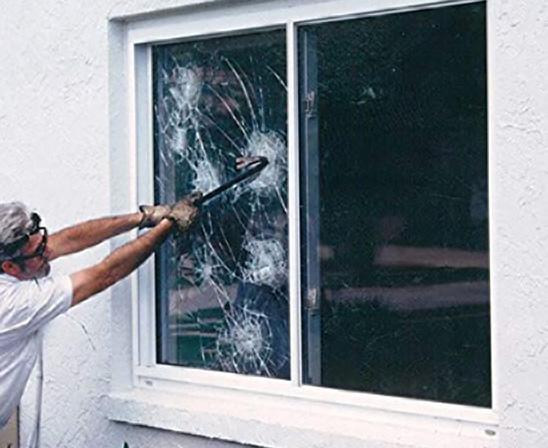 3M Safety S140 Window Film prevents break-in crimes